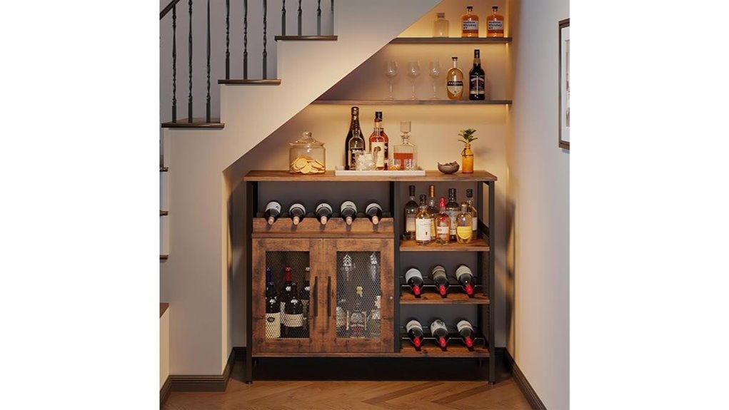 rustic wine coffee cabinet
