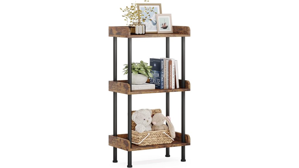 rustic wood metal bookcase