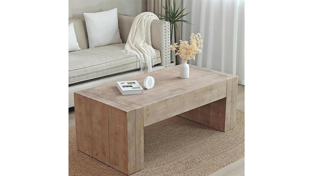 rustic wooden coffee table