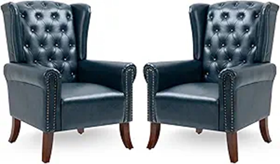 set of two pu leather chairs