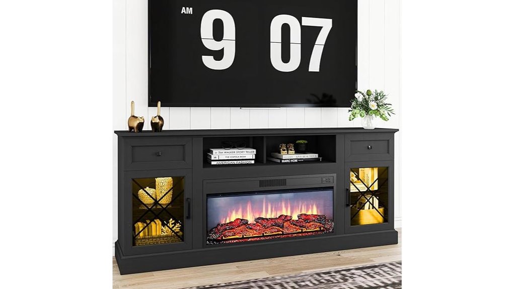 seventy inch fireplace tv stand