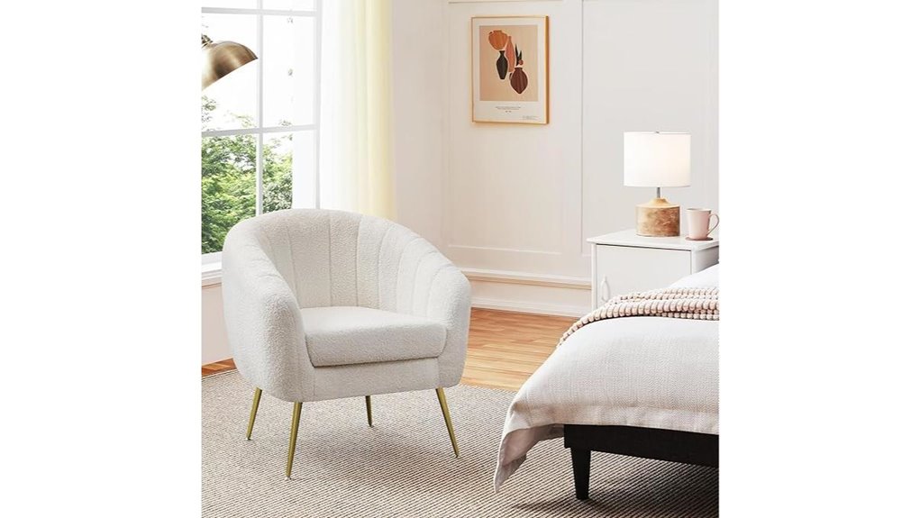 sherpa chair with gold legs