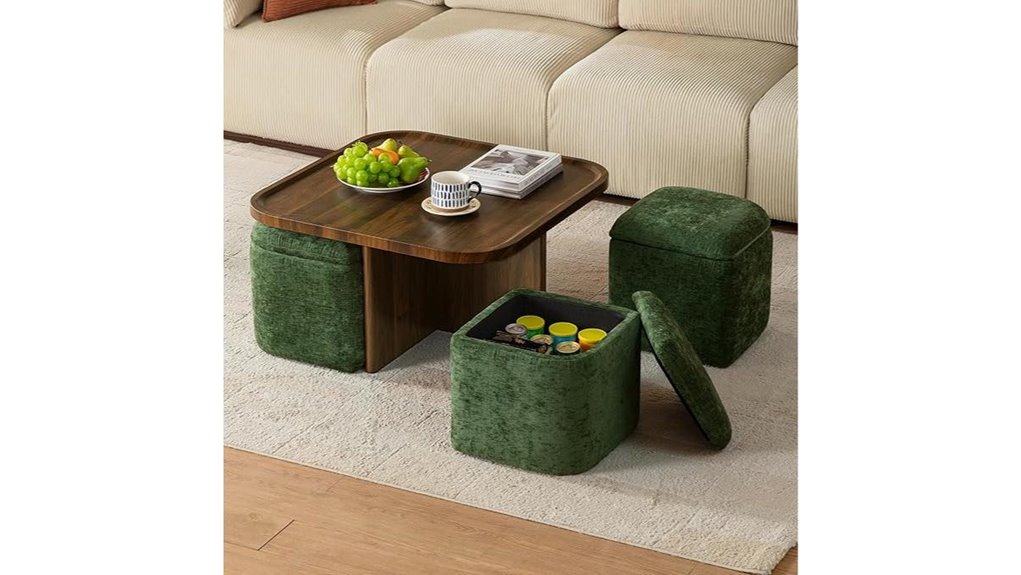 square coffee table with storage