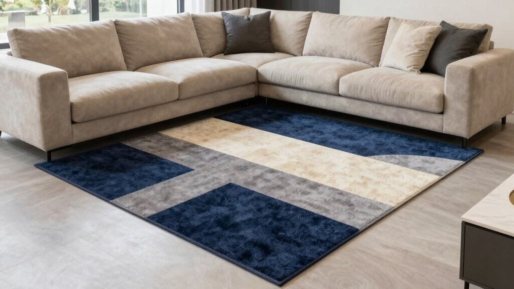 strategic furniture enhances rug