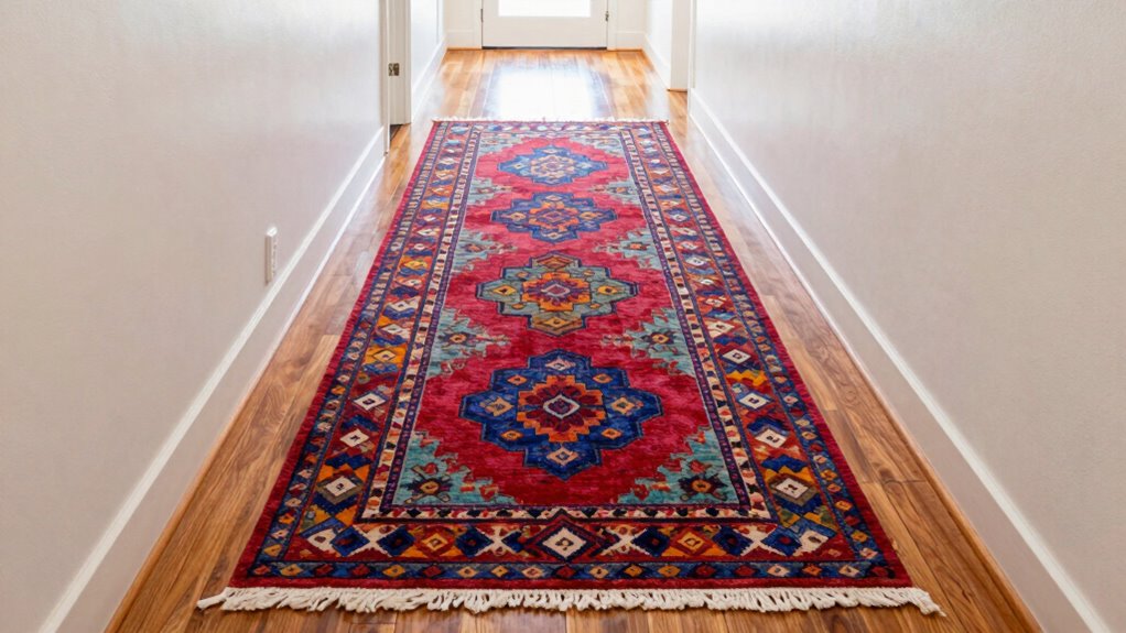 strategic hallway rug placement