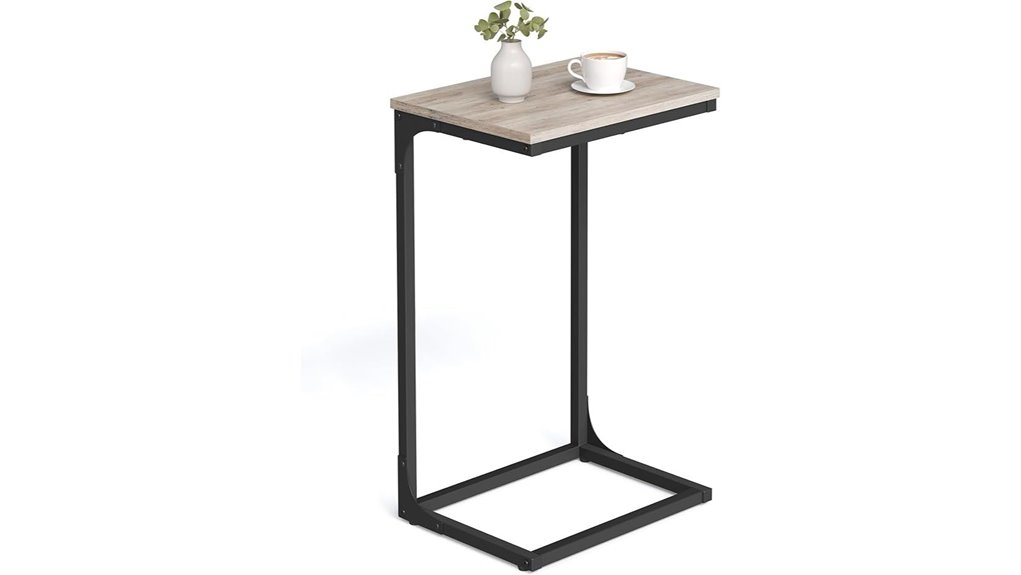 stylish c shaped metal table