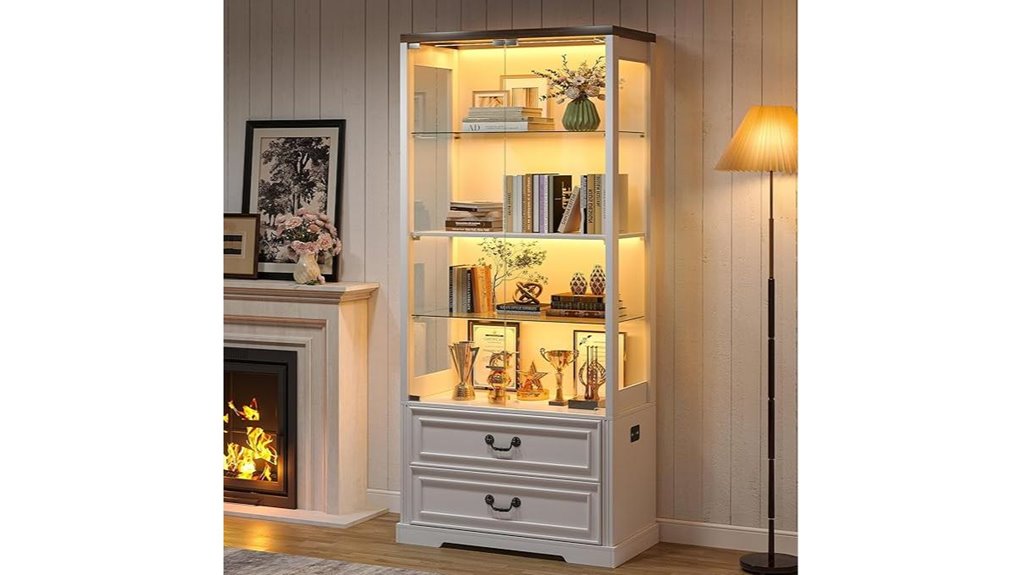 tall glass display cabinet
