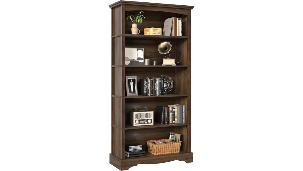 tall wooden bookshelf