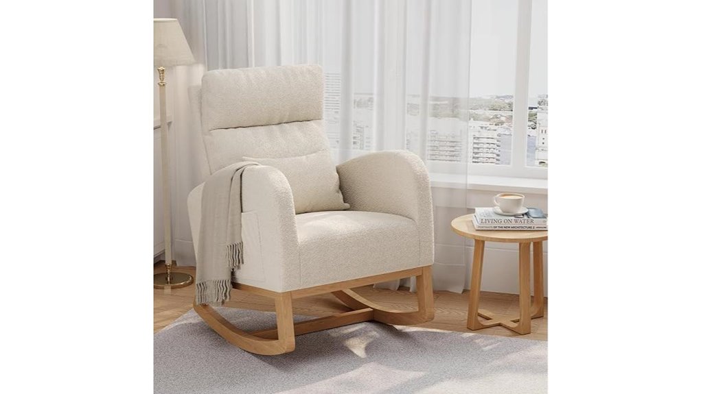 teddy fleece rocking chair