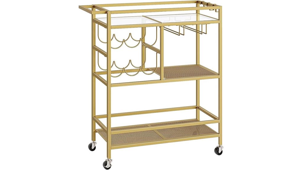 three tier wine cart