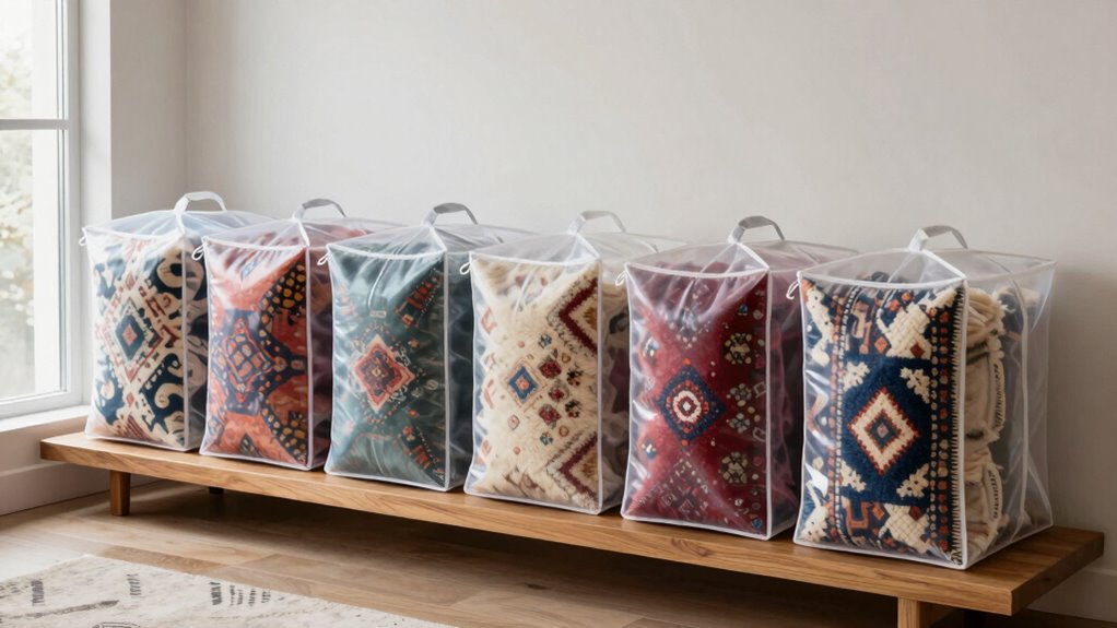 top breathable wool rug storage