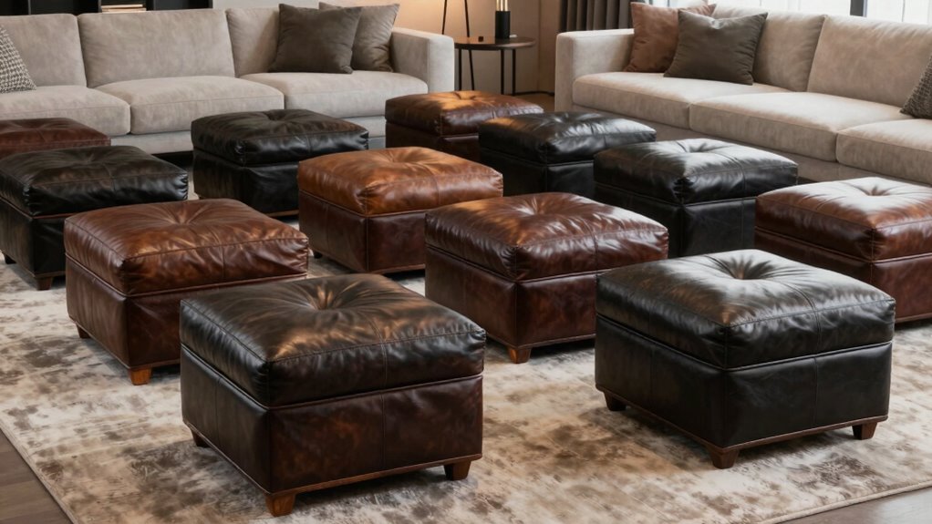top luxury leather ottomans