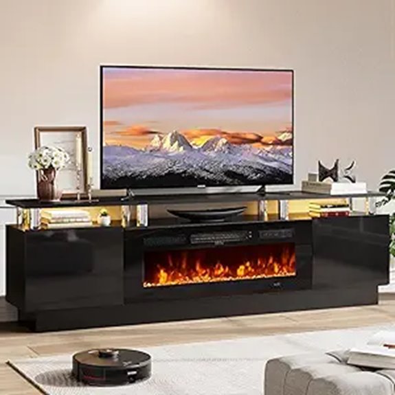 tv stand with fireplace