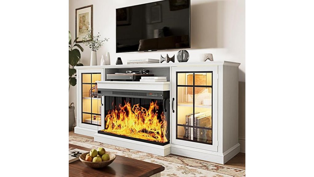 tv stand with fireplace