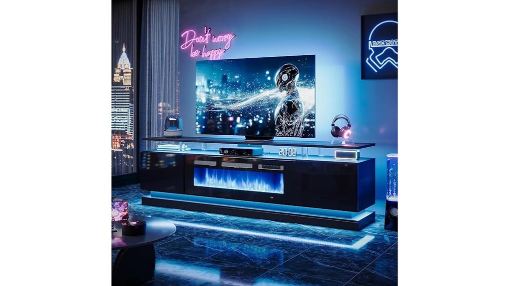 tv stand with fireplace