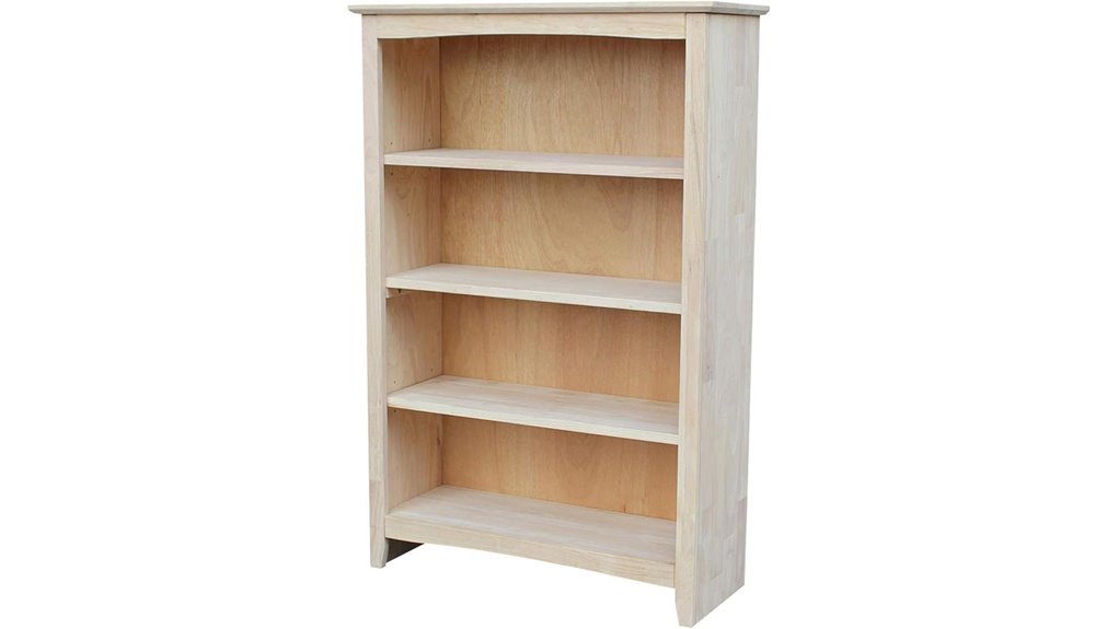 unfinished 48 inch shaker bookcase