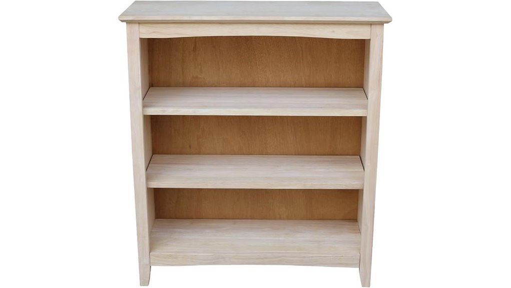 unfinished shaker bookcase