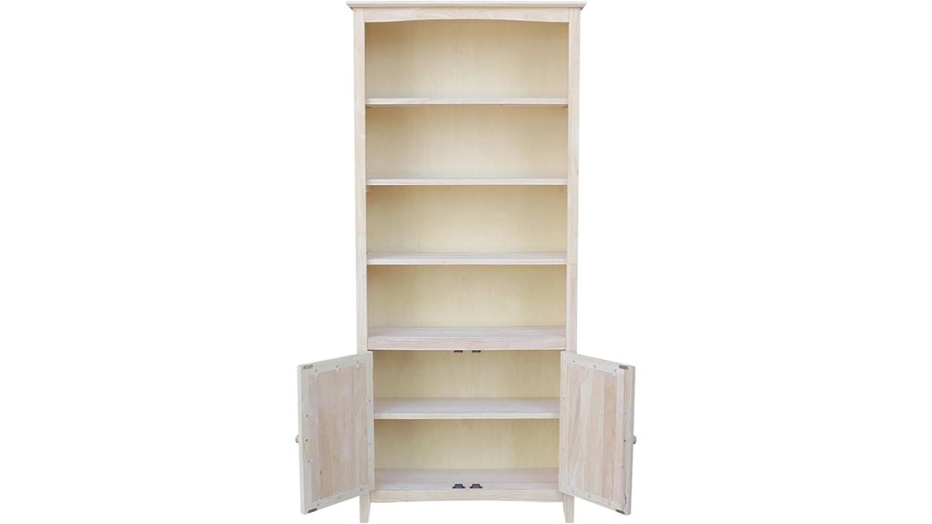 unfinished solid wood bookcase