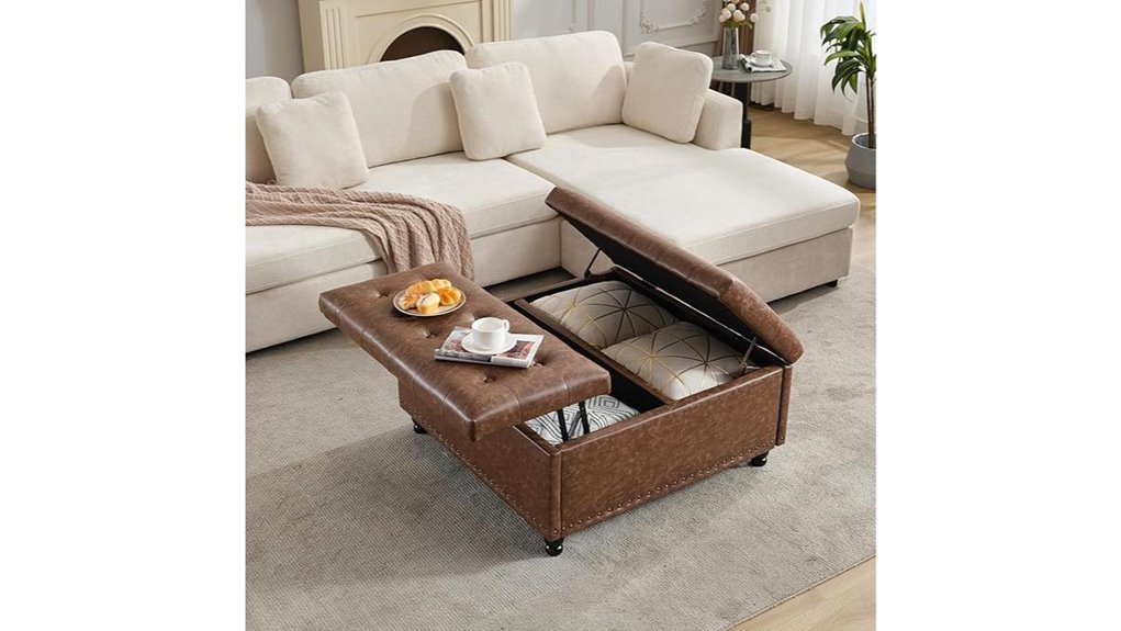 upholstered storage ottoman