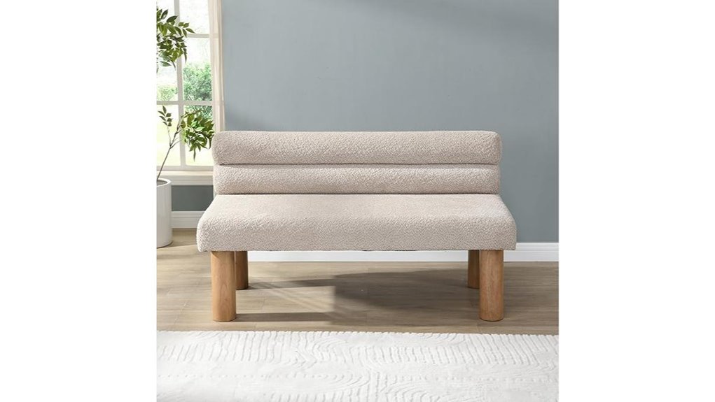 upholstered wally boucle bench