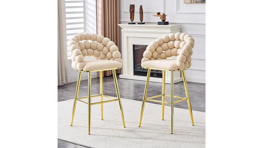 velvet bubble stool set