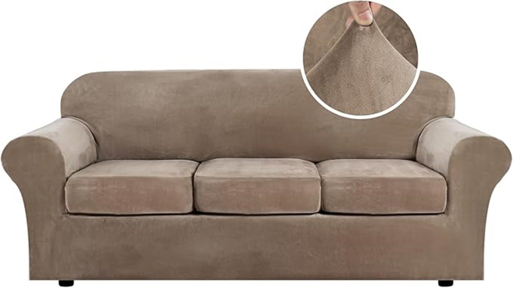 velvet camel sofa cover