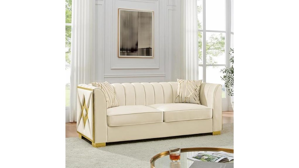 velvet chesterfield with gold