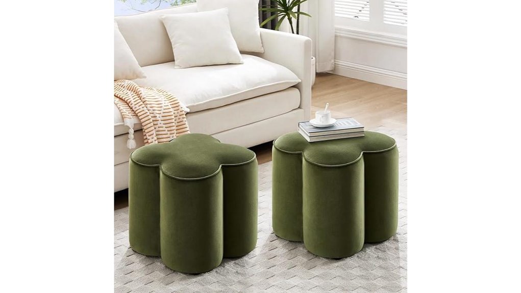 velvet flower pouf set