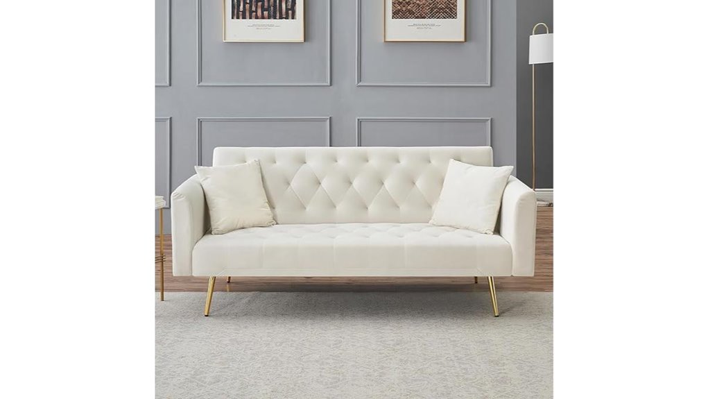 velvet futon sofa bed