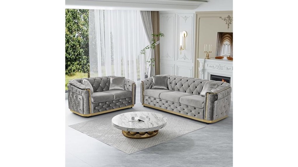 velvet gold chesterfield luxury