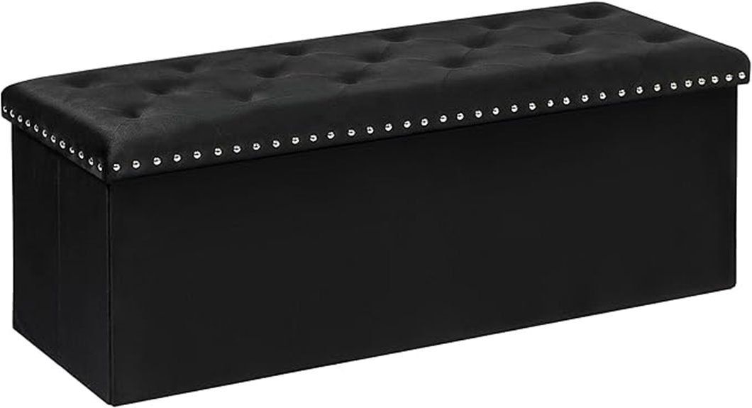 velvet ottoman storage bench