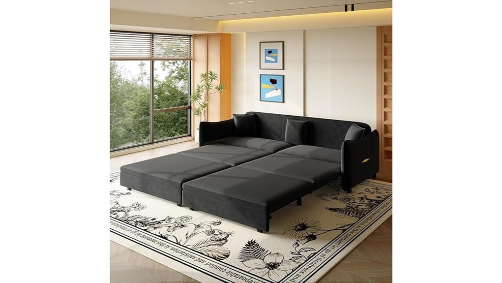 velvet sleeper sofa bed