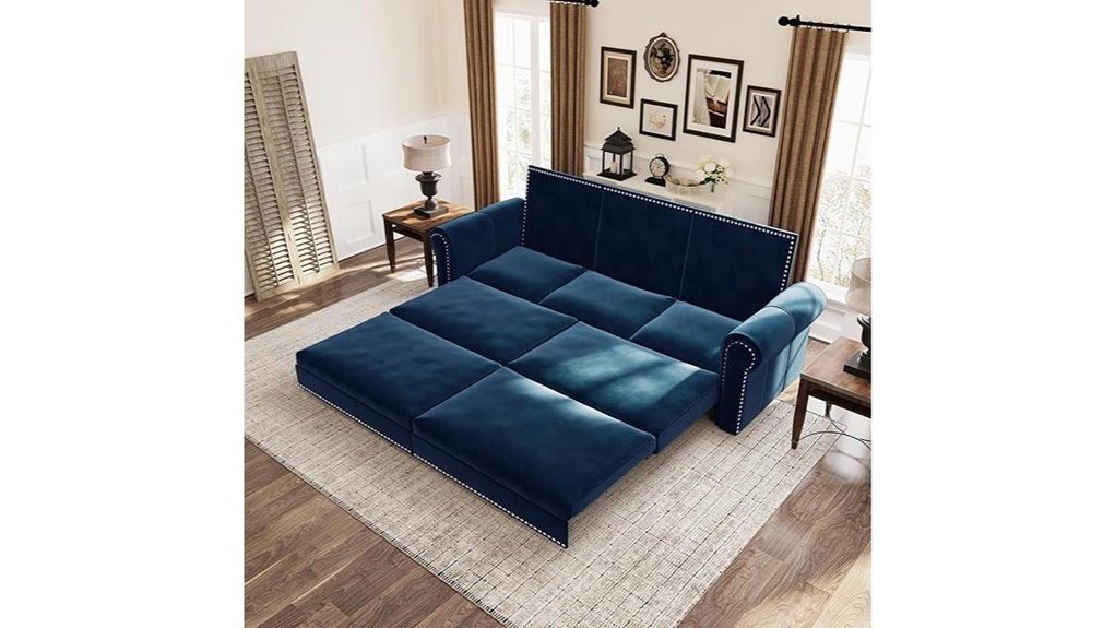 velvet sofa bed trim