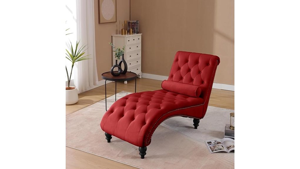 velvet tufted chaise lounge