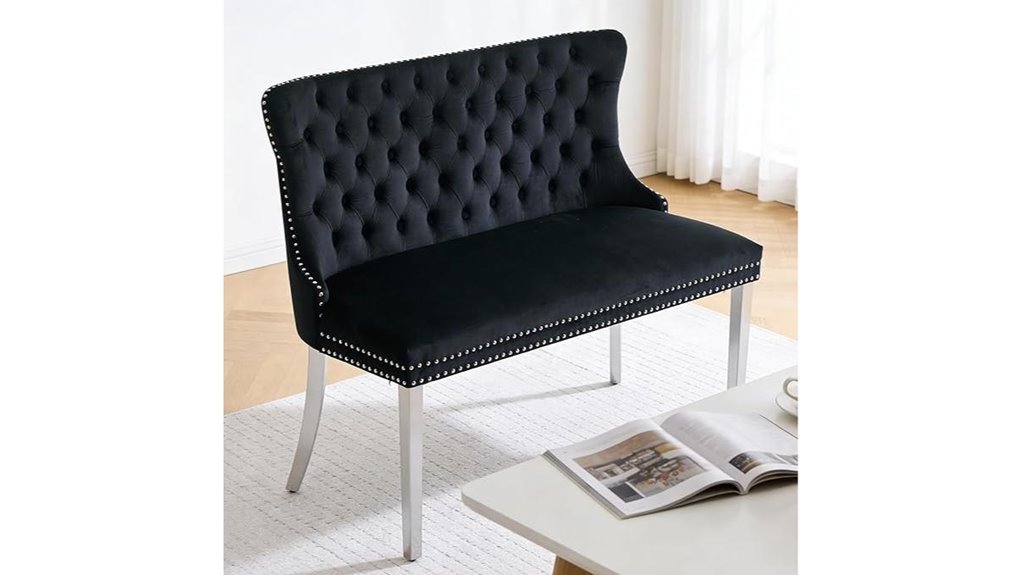 velvet tufted nailhead trim