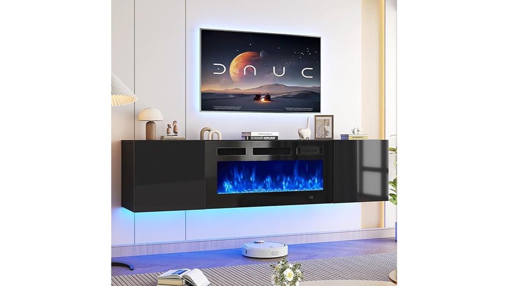 wall mounted fireplace stand