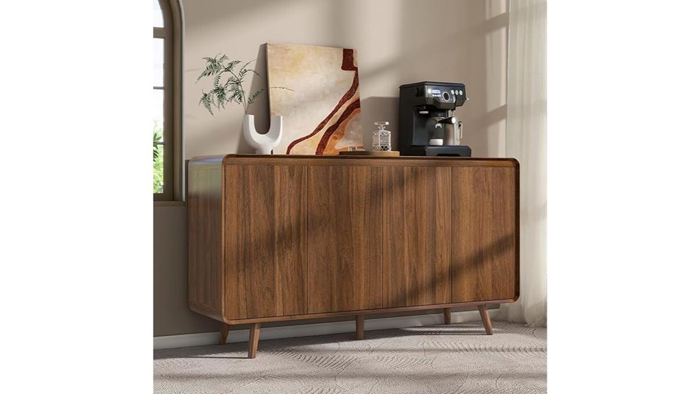 walnut mid century buffet