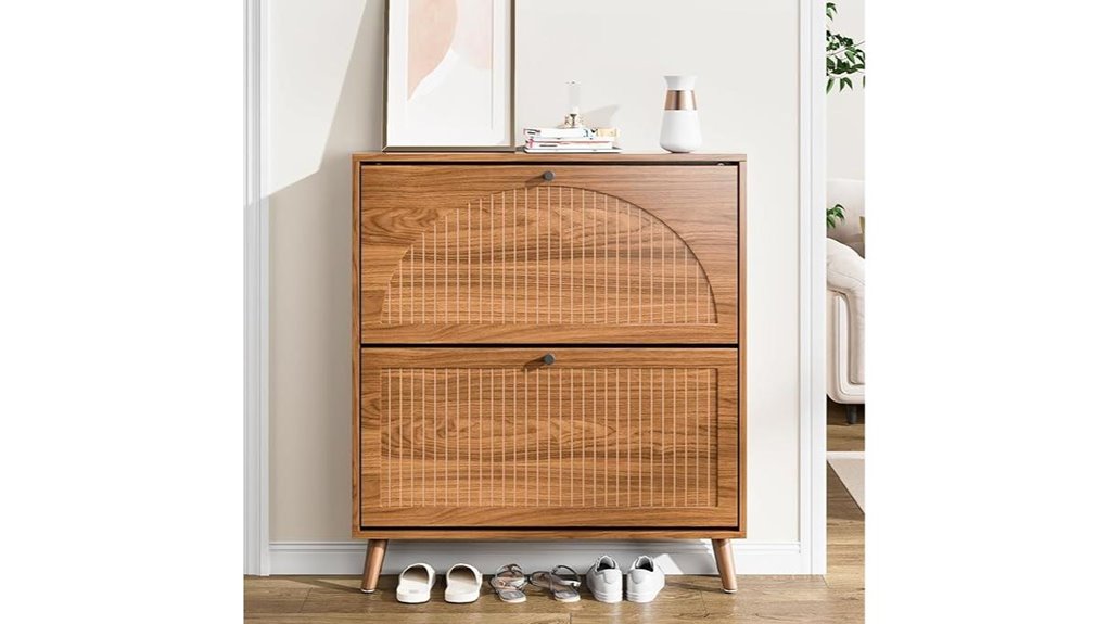 walnut shoe cabinet