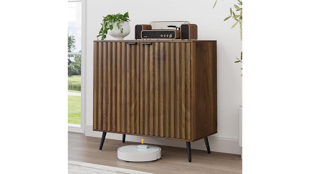 walnut sideboard with adjustable shelves