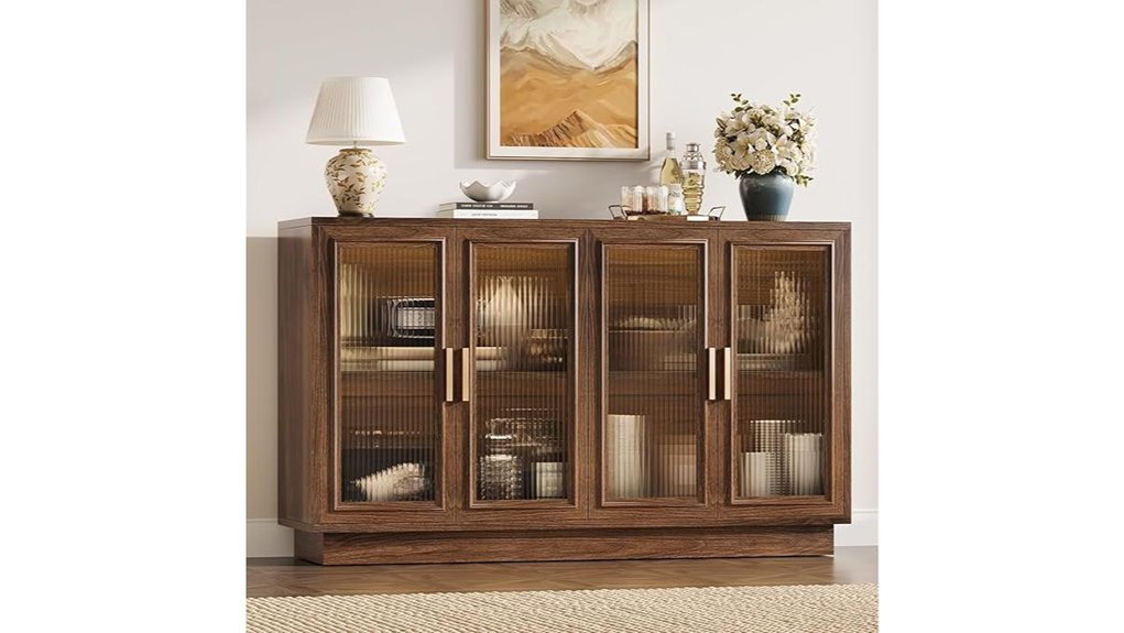 walnut storage sideboard cabinet