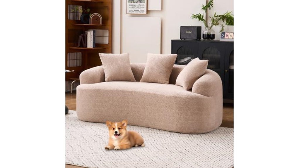 warm beige loveseat sectional