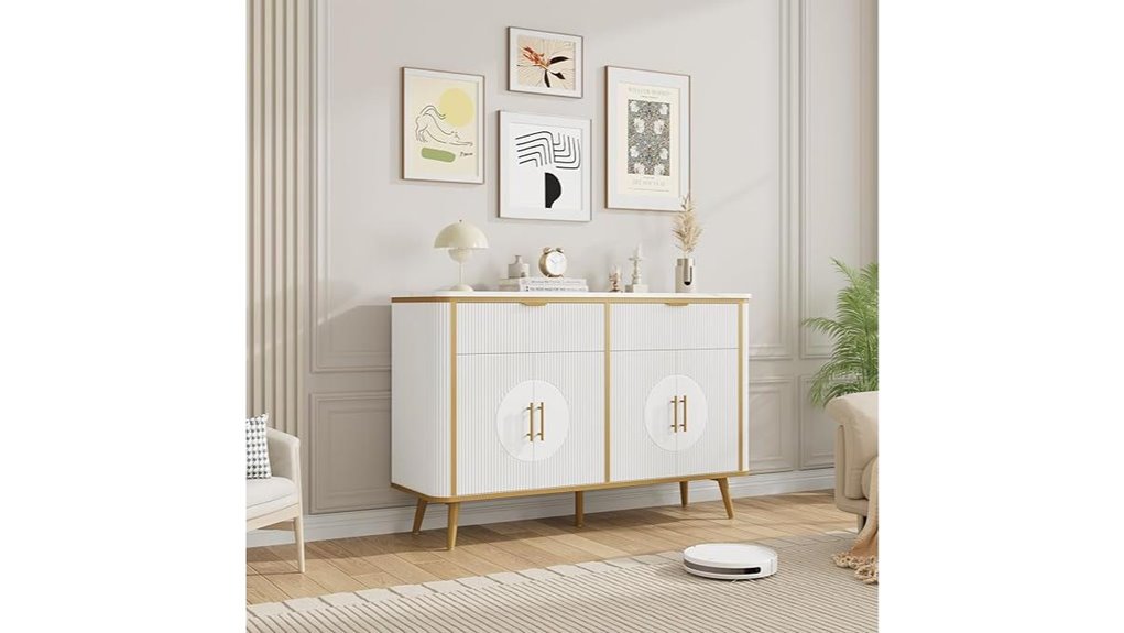 white buffet storage cabinet