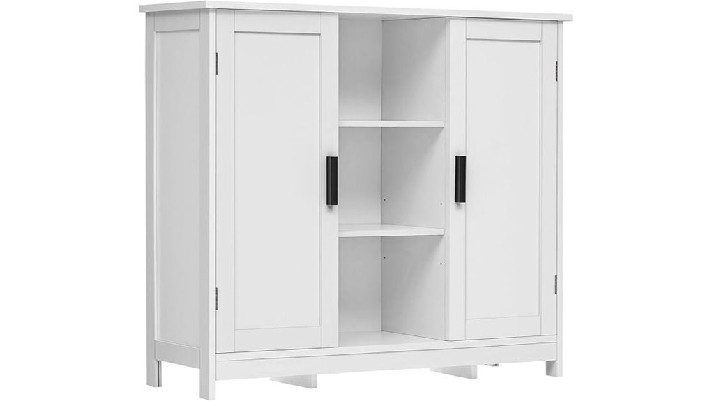 white cabinet with shelves