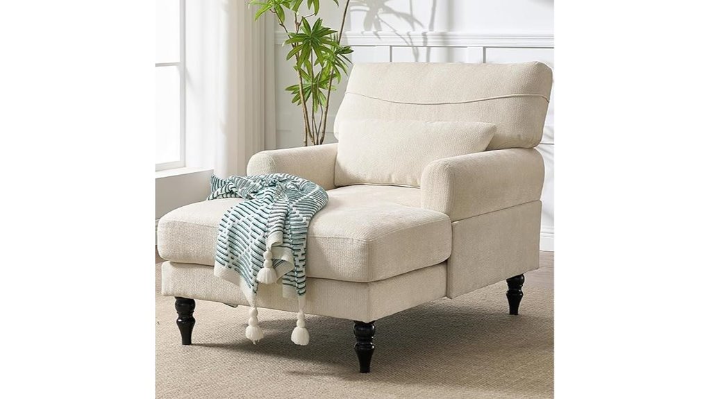 white cushioned lounge chair