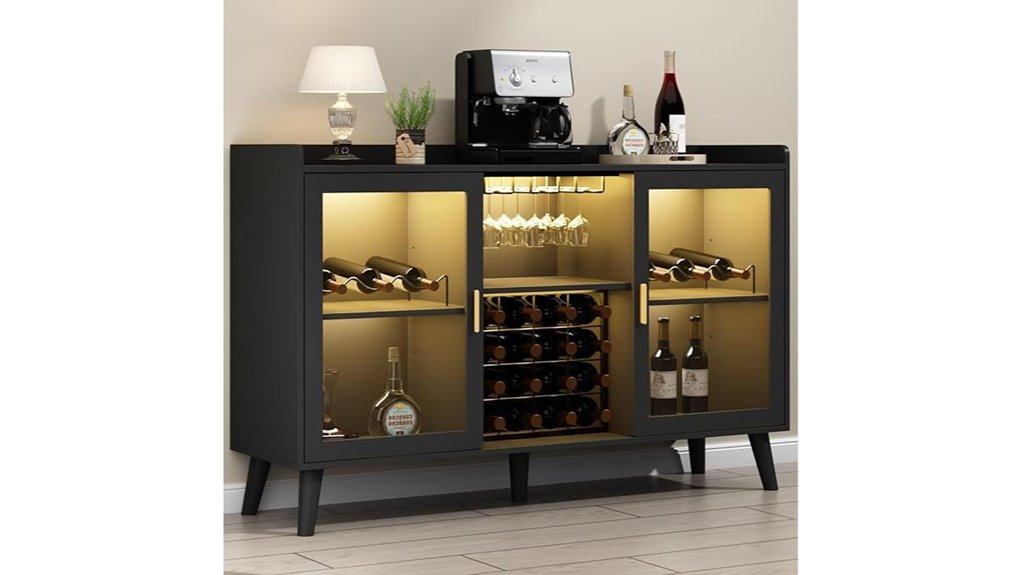 wine bar cabinet lighting