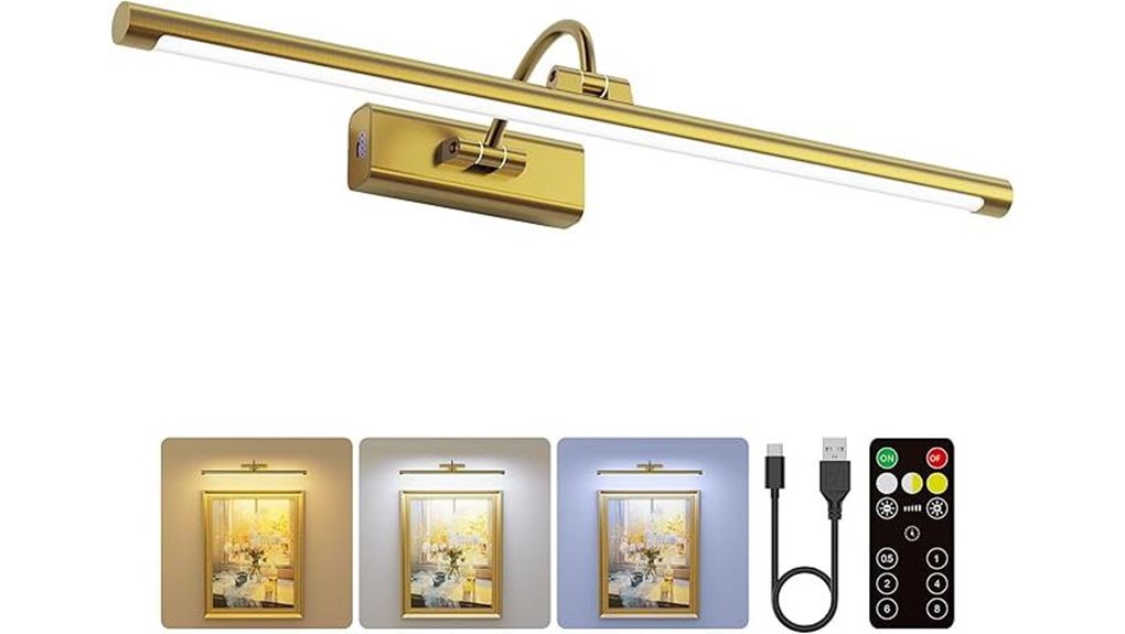 wireless brass wall light