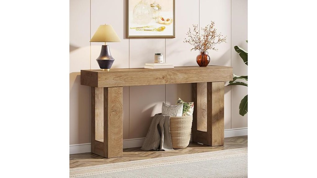 wooden entryway console