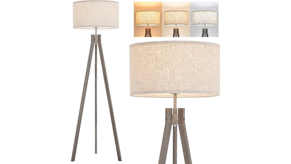 wooden farmhouse tripod lamp