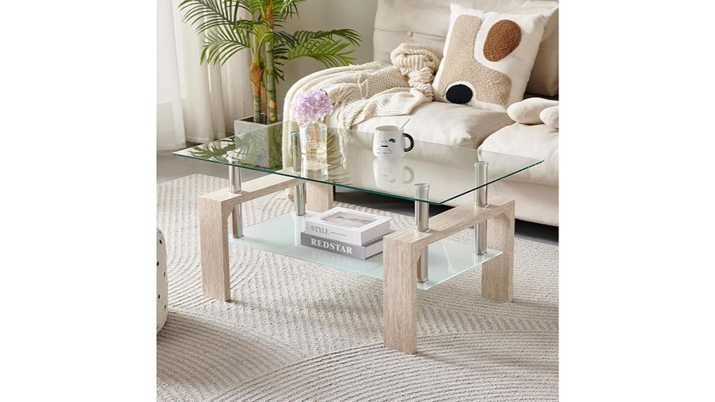 wooden legged coffee table