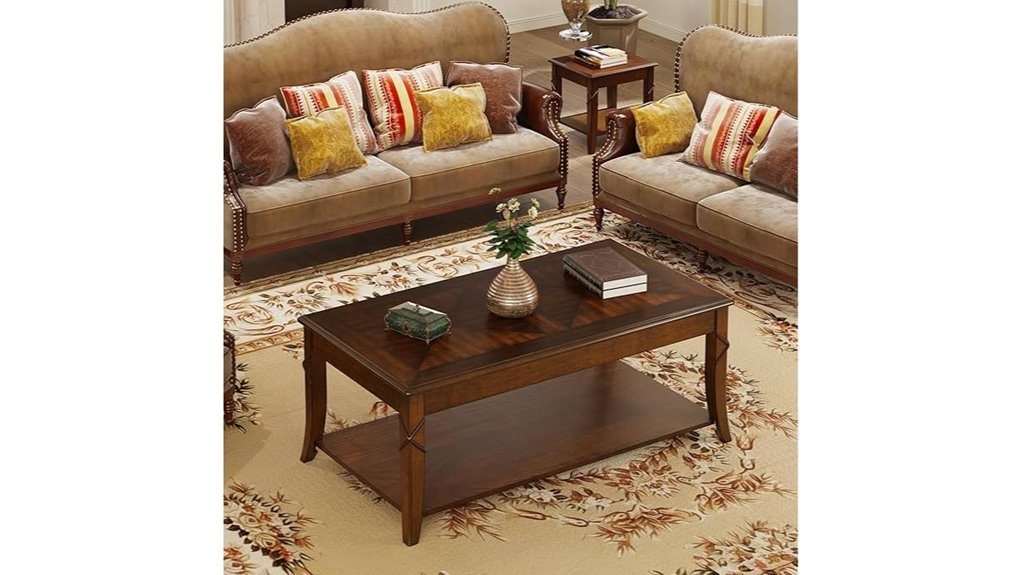 wooden table with storage